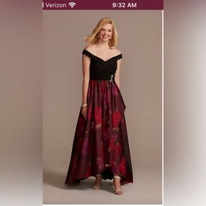 Floral red and black dress